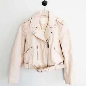 Maje Betsy Cropped Leather Moto Jacket